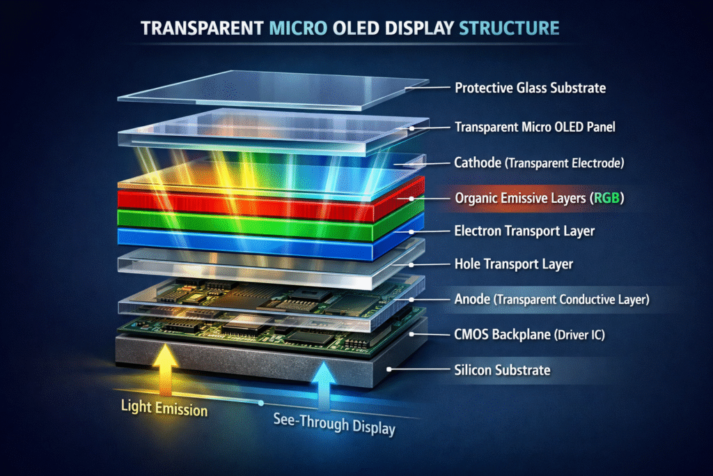 Structure of a Transparent Micro OLED Display 