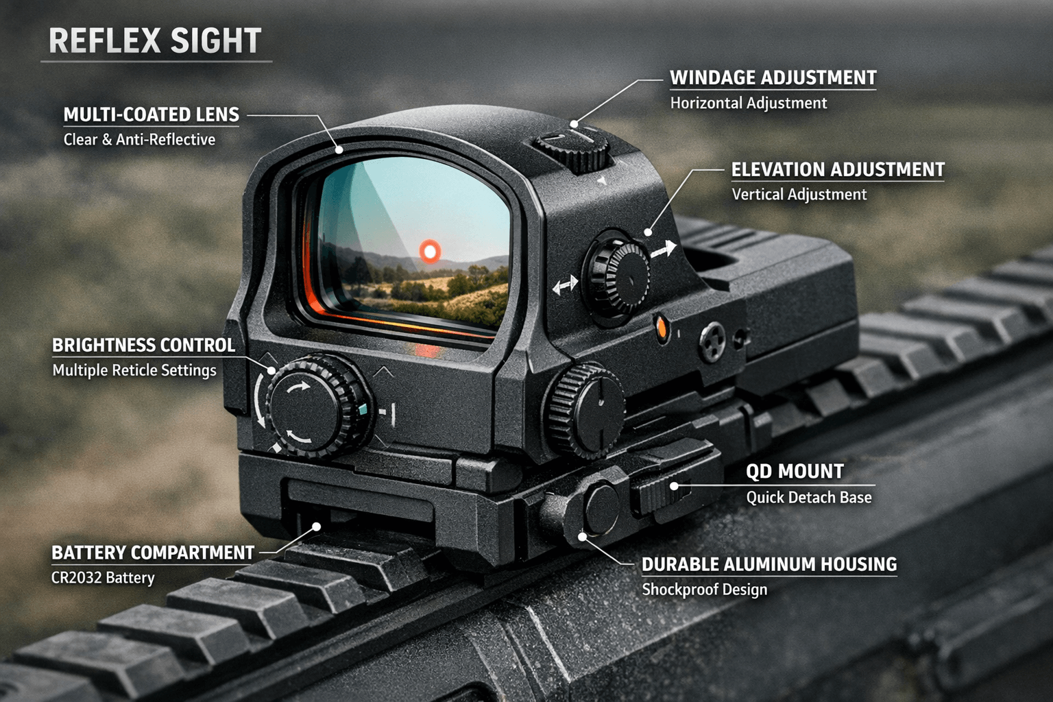 Reflex Sight Texture Reflex vs Tube vs Holographic Red Dot Sight | Arvr Optical
