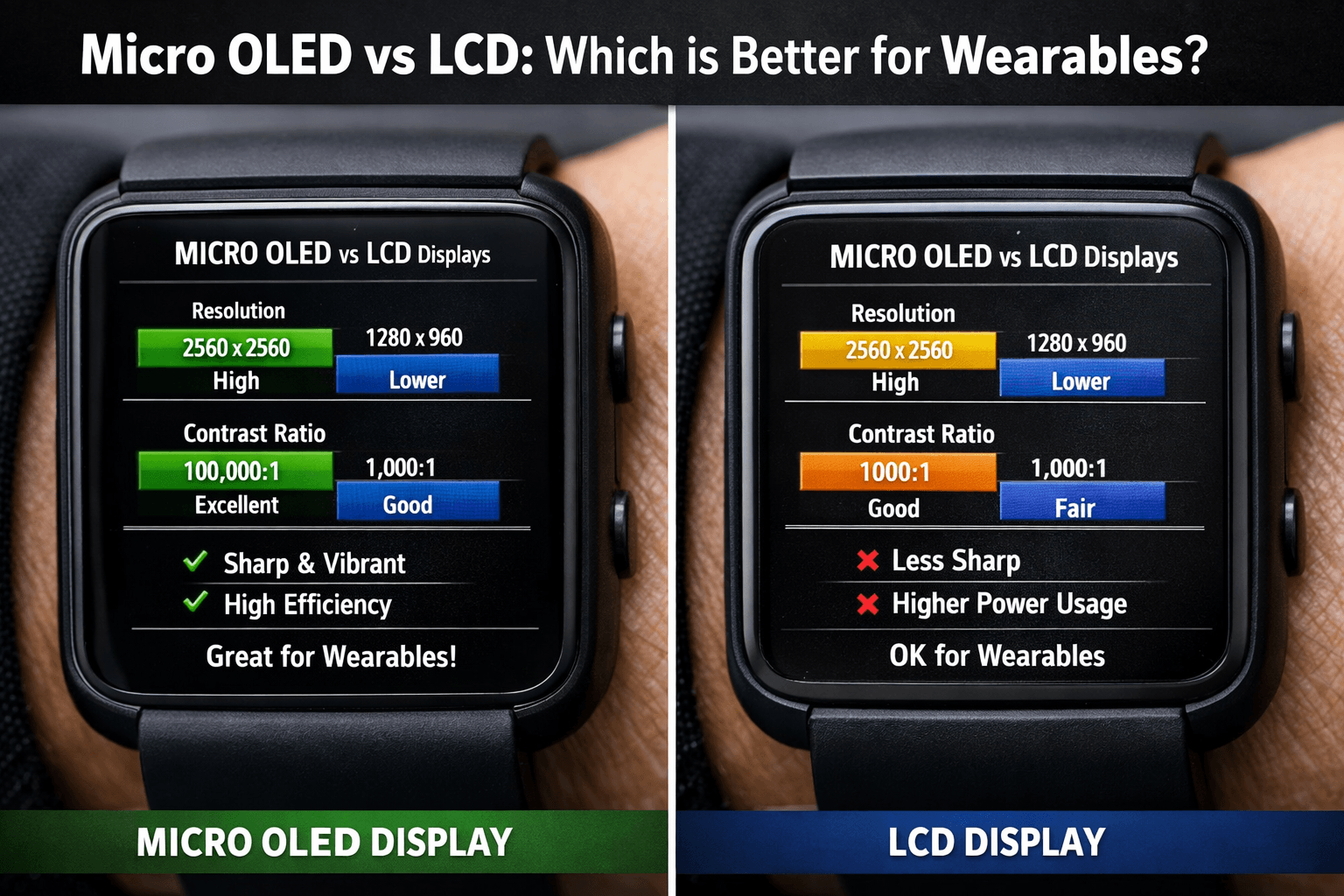 Micro OLED vs LCD: Which Is Better for Wearable Technology?